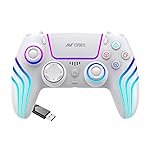 Ant Esports GP400 RGB Wireless Gamepad | Hall Effect Triggers & Joystick | Double Shock, Six-Axis Sensor, Turbo Function | 1000mAh Battery, 12H Playtime | PC/PS4/PS3/Switch/Android/iOS â White