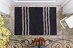 AAZEEM Absorbent Door Mat for Indoor Entrancex Non Slip Mat for Front Door Entryway,Soft Cotton Home. Hotel Balcony Floor Carpet,Floor Mats for Home,KitchenFloor Door Mat |-(55x35cm) Black,Rectangular