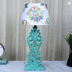 tu casa Mangowood Aqua French Table Lamp for Home Decoration, Bedroom,