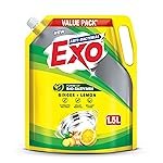 Exo Anti-Bacterial Liquid Dishwash Gel – 1.5L Value Pack| Anti-Bacterial Formula with Ginger & Lemon for Sparkling Clean Utensils |Powered with Bio Enzymes for Tough Grease Removal & Brilliant Shine