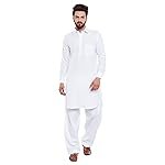 SOJANYA (Since 1958 Men’s Soft & Comfortable Cotton Blend Solid Pathani Set-Perfect for Eid & Holi Celebrations