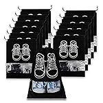 Shoe Bag for Travel & Storage|Water-Resistant Shoe Organizer for Men & Women|Foldable Shoe Cover for Luggage & Closet |Travel Accessories for Footwear Protection (Black, Pack of – 12)