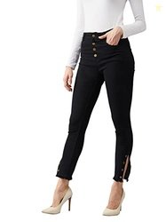 Miss Chase Women's Black Skinny Fit Relaxed High Rise Regular Length D
