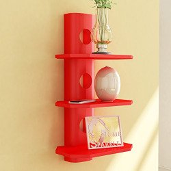 Home Sparkle Sh708 Wall Shelf (Lacquer Finish, Red)