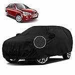 Sulfar 100% Waterproof Car Body Cover Compatible with Mirror for Ford Fiesta Classic (Triple Stitched, Full Bottom Elastic, Black-TB)