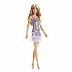 BarbieÂ® Doll, Kids Toys, Blonde Hair, Lavender Metallic Mini Dress, Trendy Clothes and Accessories, Gifts for Kidsâ
