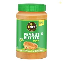 DiSano Natural Peanut Butter Creamy 1kg, Unsweetened, High Protein Pea