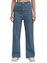 Tokyo Talkies Women High Rise Flared Jeans (PTJN000035_Light Blue_L)