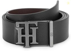 TOMMY HILFIGER Men Casual Black Genuine Leather Reversible Belt