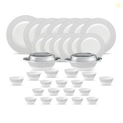 La Opala Diva Velvett Collection Opal Glass Crockery | for Family of 6