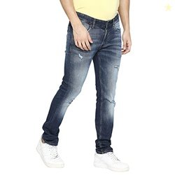 Spykar Limited Edition Mid Blue Regular Fit Narrow Length Mid Rise Low