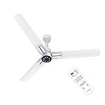 Polycab Wizzy Neo LED 2.0 1200mm BLDC Ceiling Fan with remote| BEE 5 Star Rated, Higher Air Delivery| LED Indicator,Sleep and Breeze Mode,Free Installation |3 Years WarrantyãMatt White Rosegoldã