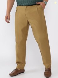 Instafab Plus Men Comfort Relaxed Fit Mid-Rise Trousers