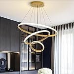 DesidiyaÂ® Modern Double 3-Ring LED Pendant Light Lamp – Warm White Hanging Ceiling Pendant Light, Elegant Finish for Home & Living Spaces & Living Room Ceiling Light