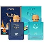 VOKKA Thai Oud & Thai Aqua 200 Ml|Pack Of 2 X 100Ml Unique Luxury Long Lasting Woody Aquatic Perfume Gift Set For Unisex|Aquatic Scent Eau De Parfum|Edp Fragrance For Gift|Notes: Aqua Woody Musky