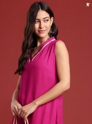 Anouk V Neck Straight Kurta with Trousers