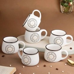 The Earth Store Cup O'clock Cup Set of 6 for Tea-200ml Each Capacity |