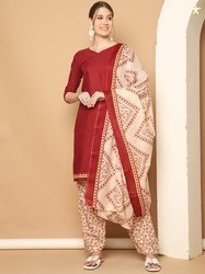 KALINI Women Floral Printed Regular Kurta with Salwar & With Dupatta