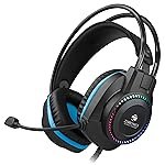 Zebronics Jet Premium Wired Gaming On Ear Headphone with LED Light for earcups, 40mm Neodymium Drivers, 2 Meter Braided Cable, Flexible mic, Suspension Headband, 3.5mm + USB Connector (Black + Blue)