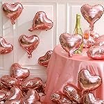 AMFIN (Pack of 10) 9 Inch Heart Shape Foil Balloons – Rose Gold