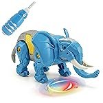 Kidsmate DIY Elephant Robot Toy for Kids Age 3+ Years | Battery Powered Walking Animal with Real Sound & Music | Interactive Fun STEM Learning Toys for Boys & Girls – Blue