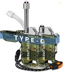 Crasts Plastic Waterproof Electric Lighter with 360Flexible Long Neck,