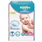 Supples Premium Baby Diaper Pants | 54 Baby Diapers | XL | 12-17 Kg | 12 Hrs Absorption | Cushiony Cotton Soft Fabric | Phthalates-Free | Triple Leak Guard