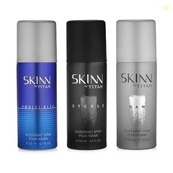 Skinn By Titan | Gift Pack Of Raw, Steele, Amalfi Men (150 ml x 3) | P