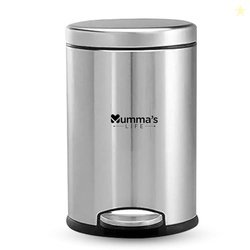 Mumma's LIFE 5L Dustbin for Bathroom with Lid  Stainless Steel Silver