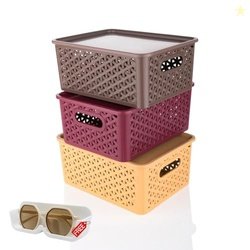 RUSHIL WERE Multipurpose Solitaire Storage Basket with Lid | Free 1 Wa