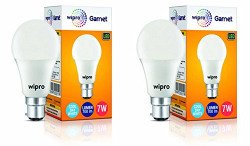 Wipro Garnet 7W LED Bulb for Home & Office |Cool Day White (6500K) | B