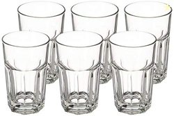 Solimo Glass Tumblers, Set of 6 (290ml each)