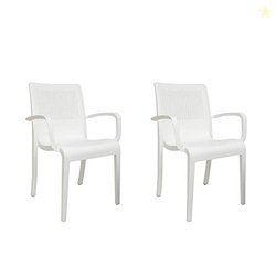 Cello Ecstasy Chair Set Pack of 2 - White | Strong and Durable | Easy