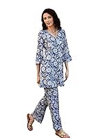 NAINVISH Pajama Set Women Co-Ord Set | Cotton Blend Co-Ord Set | Fancy Top & Pant Set | 2 Piece Dress For Women | Floral Printed Top & Pant Set | Full Pair Set