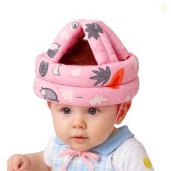 GLUN Baby Head Safety Helmet, Pack of 1 Pink Printed Colour, Lightweig