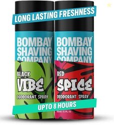 BOMBAY SHAVING COMPANY Red Spice & Black Vibe 150ml x 2 Combo Deo...mo