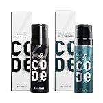 WILD STONE CODE Steel And Chrome Long Lasting No Gas Fresh Scented Body Spray Perfume For Men, Pack Of 2 (150Ml Each)
