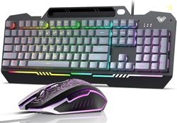Aula T102 Gaming Keyboard and Mouse Combo | RGB Backlit Membrane Keybo
