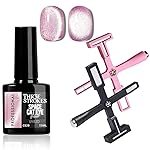 THR3E STROKES 9D Cat Eye Gel Nail Polish 7.5ML â Glitter Magnetic Gel with 3D Shimmering Effect â 5 in 1 Magnet Set â UV/LED Soak Off Gel for Nail Art & DIY Manicure at Home (CE20+5IN1MAG)