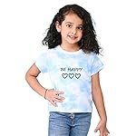 Nusyl Sky Blue Text & Heart Printed Round Neck Half Sleeve Tie & Dye Tshirt|Printed Top| Half Sleeves T-Shirt with Ribbed Neck| Regular Fit | Soft Fabric