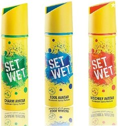 SET WET CHARM + COOL +MISCHIEF Deodorant Spray  -  For Men (165 m...mo