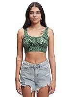 Tokyo Talkies Women’s Floral Print Bralette Crop Top | Scoop Neck | Sleeveless & Trendy | Perfect for Summer & Casual Outings | Tops for Woman | Women Tops | Women Crop Top