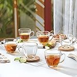Borosil 200ml Oasis 6pc Mug Set | Made in India Borosilicate Glass Cup Set for Chai, Green Tea, Coffee, Milk | Microwave Safe, Scratch Resistance, Lightweight | Transparent