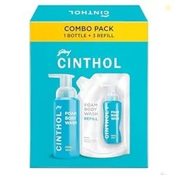 Cinthol Cool Foam Body Wash (800ml) Combo Pack (1 Bottle + 3 Refills)