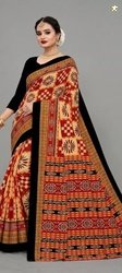 kindstitch Solid/Plain Sambalpuri Pure Cotton Saree