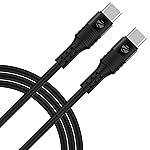 Zebronics Wattz 60CC2 Type-C to Type-C Soft Silicone Cable, PD 60W, 1 Meter, Durable, Charge & Sync, Rapid Charging, For Laptops, Tablets, Mobiles (Black)