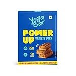 Yogabar Power Up 20g Protein Bar (5 Bars, Variety Pack, No Added Sugar) | Zero Added Sugar Protein Bars | High Protein Blend – Whey Protein Concentrate, Peanuts & Soy