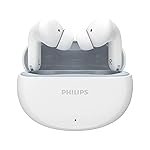 Philips TAT1269 Bluetooth Truly Wireless in Ear Earbuds with mic, 13mm Drivers, BT 5.4, 40H Playtime, IPX5, Fast Charging, Touch Controls, Voice Assistant, Mono Mode, LED Indicator (Bright White)