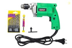KHADIJA Drill Machine 10mm With Free 13Pcs HSS Drill Bits & 1Pc Masona