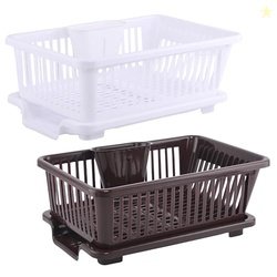 Kuber Industries 2 Pcs Plastic Utensils Drying Rack with Automatic Wat